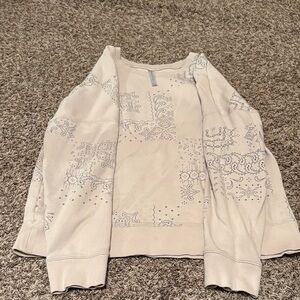Fabletics Cream Bandana Print Sweatshirt